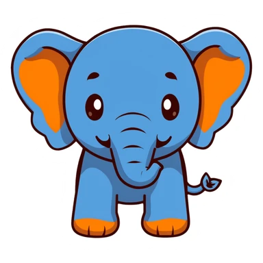 blue elephant sticker