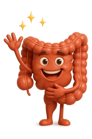 fammi un intestino identico a questo, ma felice e con le scintille di splendore dorate sopra, si sta rinnovando come se fosse in ottima salute sticker