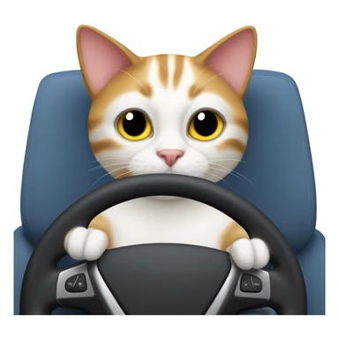 Cat driving sticker