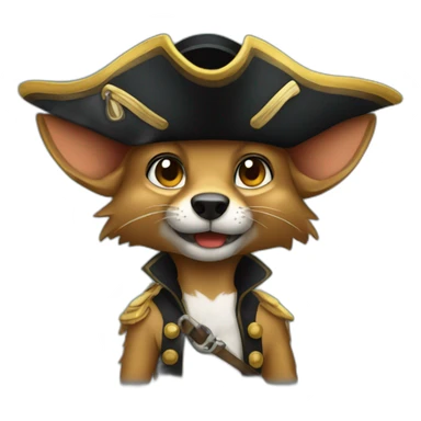 Jackal dressed as pirate sticker