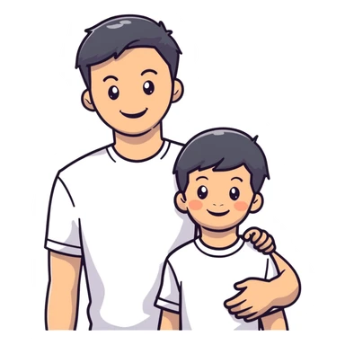 Dad and boy sticker