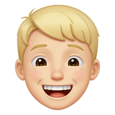 A boy who is laughing and crying at the same time sticker