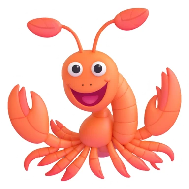 shrimp with a smile sticker