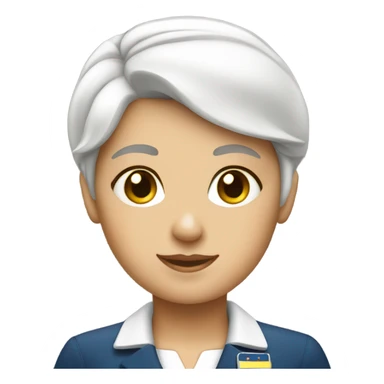 White short hair flight attendant  sticker