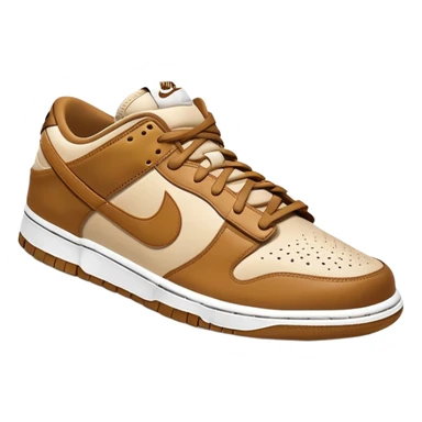 Nike Dunk Low Curry, beige and brown tones with tan accents, basketball sneaker sticker