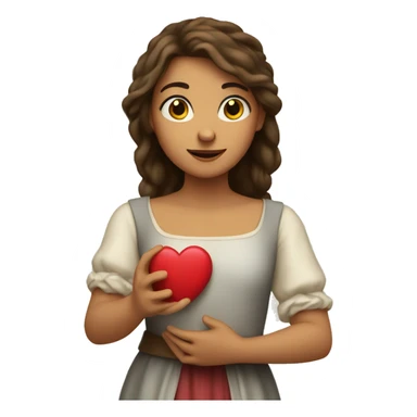 Juliet holds a heart in her hand sticker