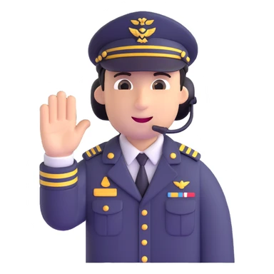 pilot waving sticker