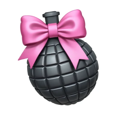 À grenade with a pinck bow sticker