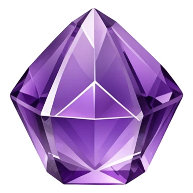 A shiny purple amethyst crystal with multiple facets sticker