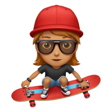 Skater with red skateboard sticker