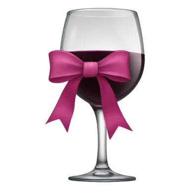 Wine glass with bow sticker