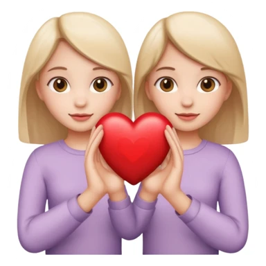 Two girls hands holding a heart sticker