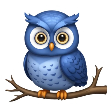 blue fat owl sticker