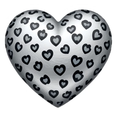 Silver white Leopard print on a heart sticker