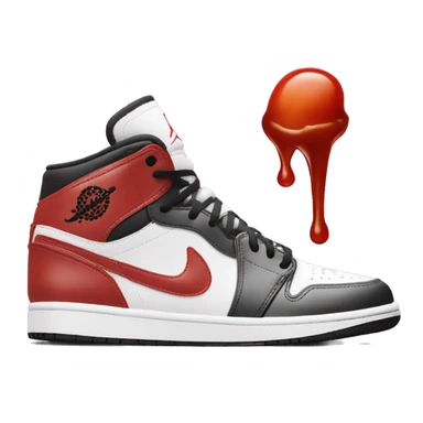nike Jordan shoe with ketchup dripping down sticker