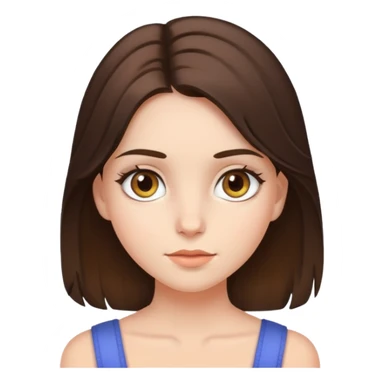 A brunette hazel eyes girl. Her hair is a bit longer than her shoulder.  sticker
