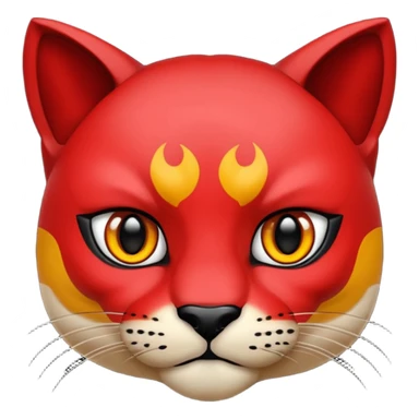 cara de una pantera enojada animal  de color rojo sticker