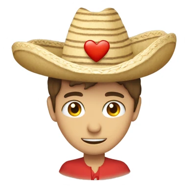 sombrero encima de un corazón  sticker