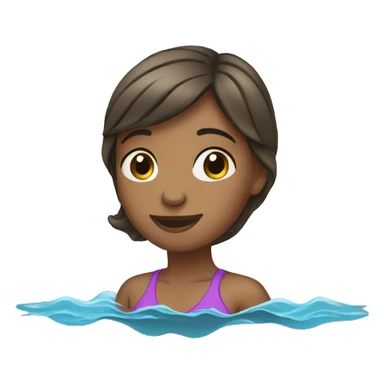 modest girl swimming sticker