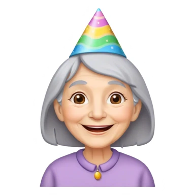 Old woman birthday  sticker