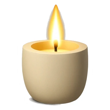 candle in beige concrete ridged vessel sticker