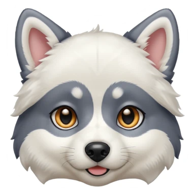 perrito husky con orejas negras cabeza  blanca y heterocromia sticker