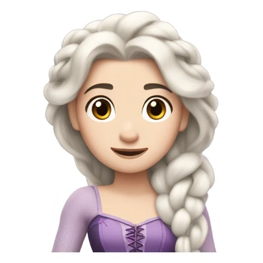 Disney Princess tangled white skin with black hair sticker