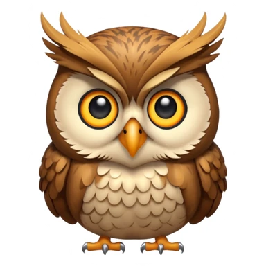 owl shocked expression feathers puffed sticker