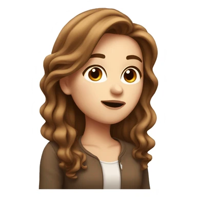 Pretty white girl with brown hair blowing a kiss  sticker