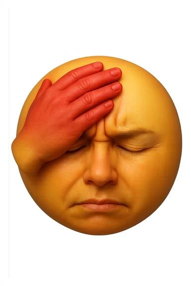 emoji stile iphone di mal di testa, iperrealistico 4k sticker