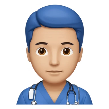 men doctor with wear blue scrub sticker
