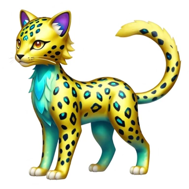 Shiny Elemental Exotic Liepard-Delcatty-Pokémon-Fakémon-hybrid-creature (full body) sticker