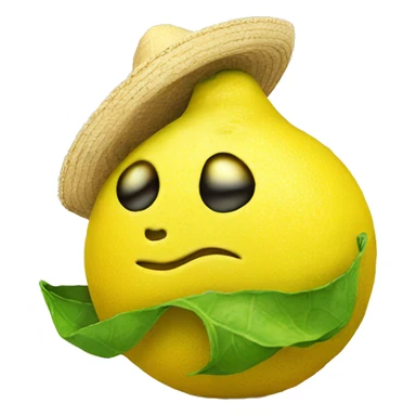 Sad lemon with sombrero  sticker