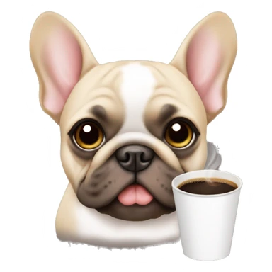Frenchie with coffee sticker