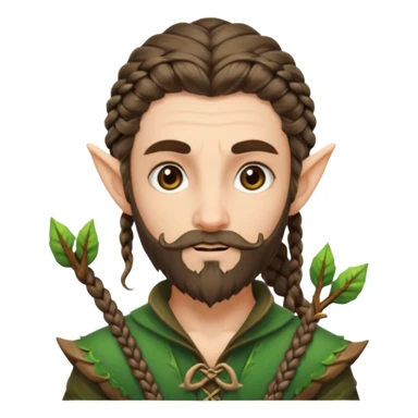 Forest elf with braided beard and bow sticker