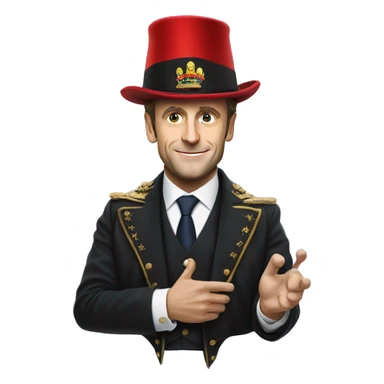 Emmanuel Macron with magic hat sticker