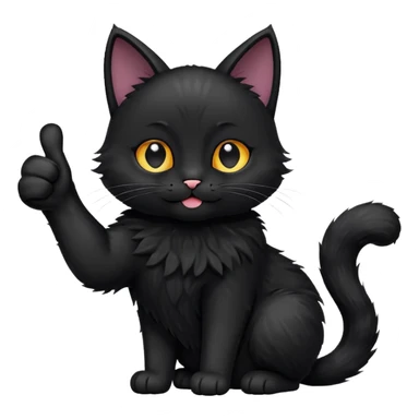 Black Cat paw giving a thumbs up sticker