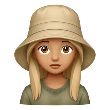 Girl wearing a bucket hat  sticker