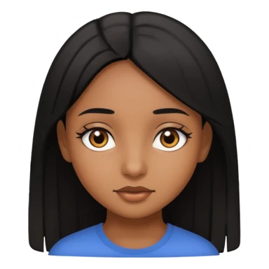 Una chica morena de ojos cafés con el cabello liso y negro sticker
