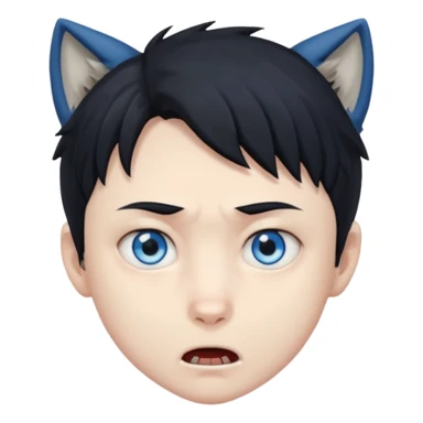 Wolf Anime Boy scared sticker