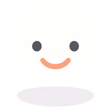 cute marshmallow with a smiling face, color icon sticker