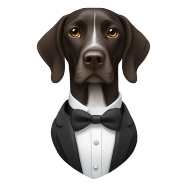 German shorthair pointer with a tuxedo on sticker