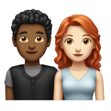 "Emoji of a fair-skinned boy with black hair and a fair-skinned girl with red hair." sticker