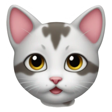 Kitten with hearts around its face sticker