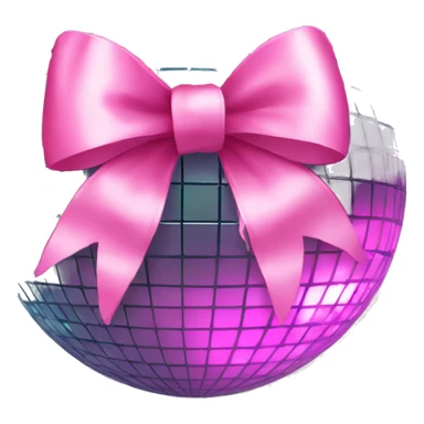 disco ball with pink bow sticker