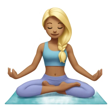 Blond girl doing yoga sticker