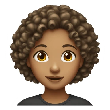 Brown eyed curly hair girl sticker