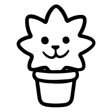 cute plant with adorable face, logo design sticker