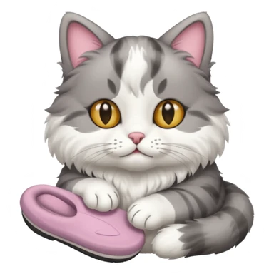 Cat with slipper in hand sticker