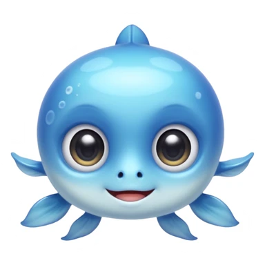 very cute aesthetic underwater creature with big shiny eyes, soft colors, friendly smile, especially charming sticker